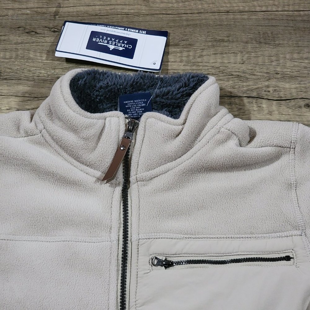 Charles River Apparel Womens Jamestown Fleece Jacket Sand Sz M 5973 - Picture 3 of 8